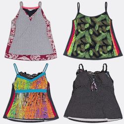 Women's Printed and Solid Tankini Swim Tops