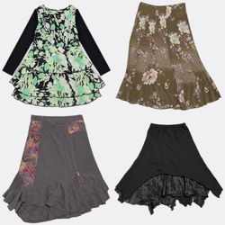 Floral Patterned Tiered Midi Skirts