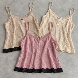 HK88 Lace Trim and Printed Camisoles