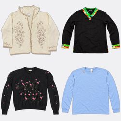 Vintage Embroidered Knitwear and Tops
