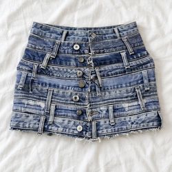 Upcycle Levis Belted Denim Mini Skirt (Dv-10-169)