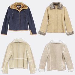 Suede Jackets with Faux Fur Trim