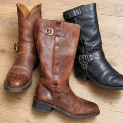 Prada Esprit Timberland Leather Work Boots