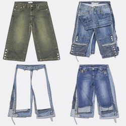 Y2k Vintage Denim Capri pants WR-2709B18