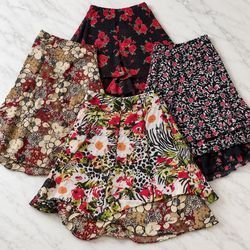 Y2K Floraler bedruckter geschichteter Maxi-Poly-Ro..
