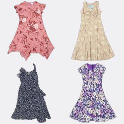 Y2K Printed Floral Midi Dresses Mix