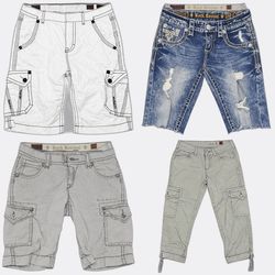 Rock Revival Cargo Shorts and Denim Shorts WR-2852..