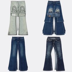 CR13079 Y2K Flare jeans