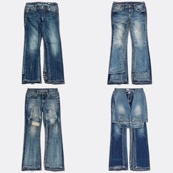 CR12965 Vintage Mix Branded Flare and Straight Jea..