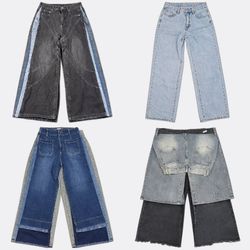 Relaxed and Flare Denim Jeans (J-0091)