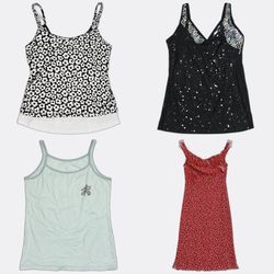 Sleeveless Lace Trim Camisole Tops