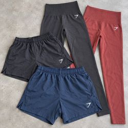 Gymshark Activewear Shorts Leggings and T-Shirt