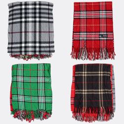 Plaid Tartan Check Tassel Muffler Scarves