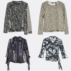 Blusas femininas estampadas de manga longa