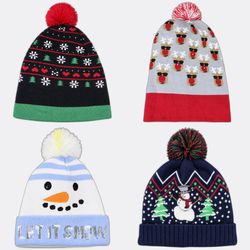 Holiday Graphic Knit Winter Beanies