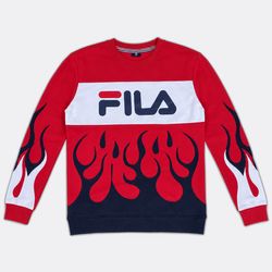Upcycled Fila  Graphic Crewneck Sweatshirt