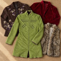 Vestes en suède Y2K Manteau en peau retournée et g..