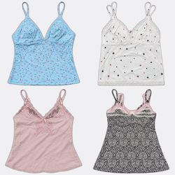 Y2K Lace Trim Camisoles