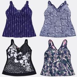 Damen bedrucktes Tankini-Oberteil für den Badeanzu..