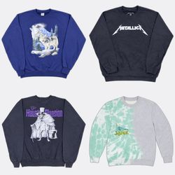 Disney Stüssy Graphic Crewneck Sweatshirts