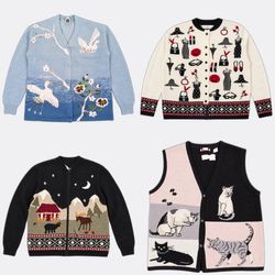 Novelty Graphic Knitwear Cardigans and Sweaters