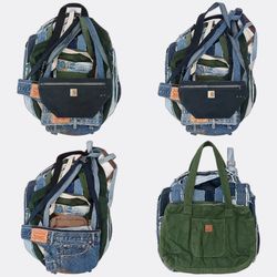 CR13210 Upcycled Levi's and Carhartt Mix Style Bag..