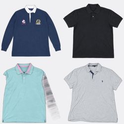 Branded & unbranded mix collar t-shirts