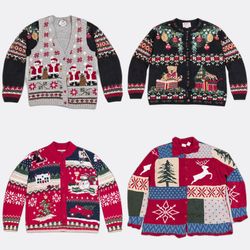Code #034  Vintage Christmas Sweaters and Waistcoa..