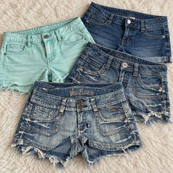 Y2k Denim embroidery mini Shorts 13 piece (VB-8-14..