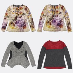 Women's Long Sleeve Printed Blouses