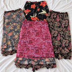 RW-2717 Y2K Women Floral Print Midi Skirts RW-2717