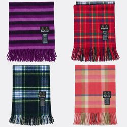 Barbour Plaid Fringe Scarves