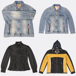 Vestes en denim avec fermeture éclair