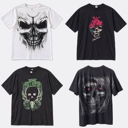 988 Skull Graphic Printed T-Shirts
