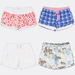 Y2K Roxy Plaid and Floral Casual Shorts RE-3842