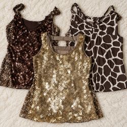 Y2K Animal Print and Sequined Tops