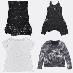 Y2K Printed Mesh Blouses and T-Shirts