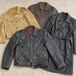 Vintage-Lederjacken und Trenchcoats