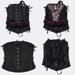 Corsets with Brocade and Lace Detailing, Gothic St..