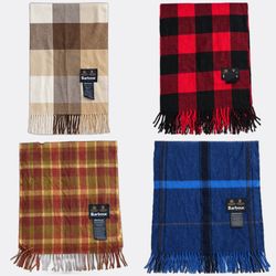 Barbour Tartan Check Fringed Scarves