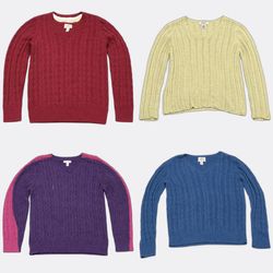 GRV 1-063 Damen Y2K Zopfmuster-Pullover mit mehrfa..