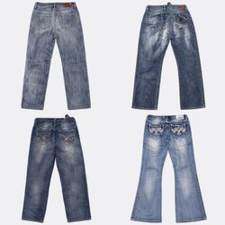 Embellished Pocket Bootcut Denim Jeans