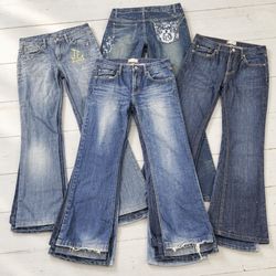 TU Ed Hardy Red Pepper Flare Jeans