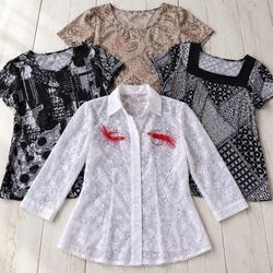 Women Printed Blouses Tops Lot RV # 3009