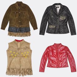 Vintage-Leder- und Wildlederjacken