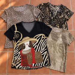 AV-240 Printed Graphic Short Sleeve Tops