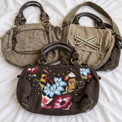 Assorted Women's Patterned and Canvas Handbags