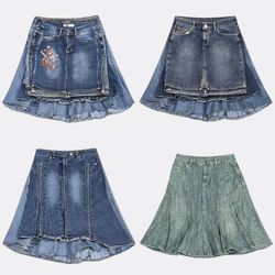 Denim Mini and Midi Skirts Selection