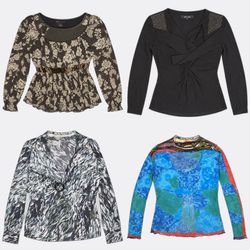 Vintage Style Printed Blouses
