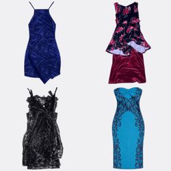 Women's Velvet and Patterned Party Dresses